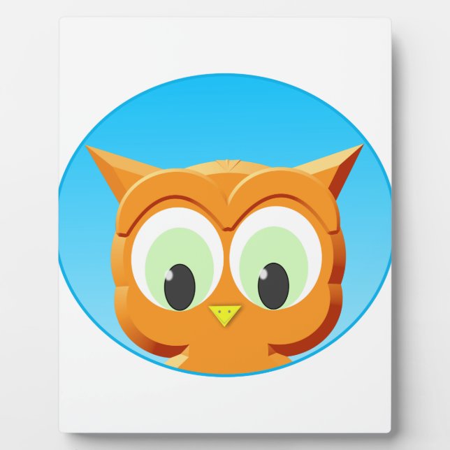 Face Of A Little Owl Plaque (Front)