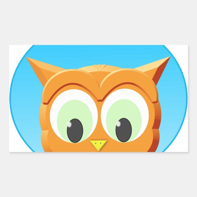 Face Of A Little Owl Rectangular Sticker (Front)