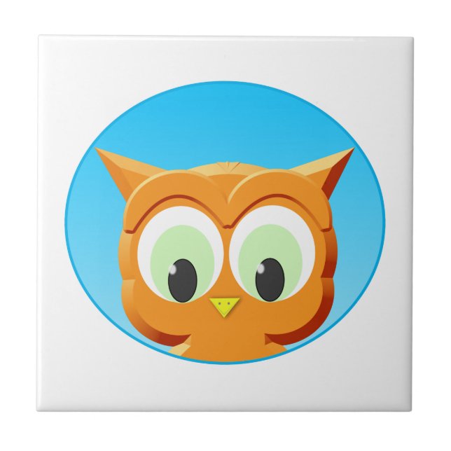 Face Of A Little Owl Tile (Front)