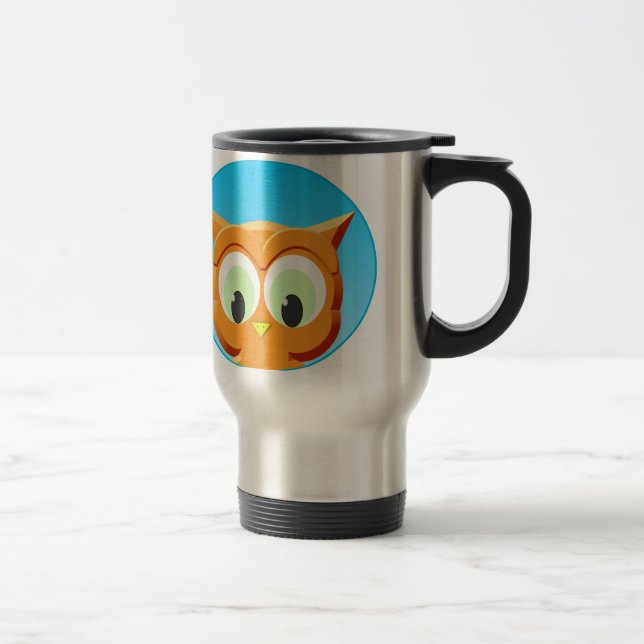 Face Of A Little Owl Travel Mug (Right)