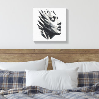 Face of a polygonal woman canvas print