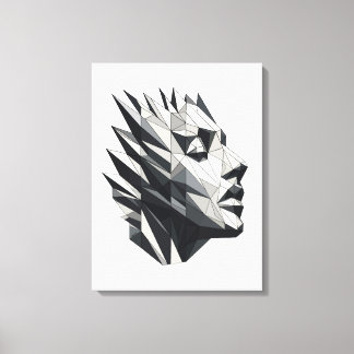 Face of a polygonal woman canvas print
