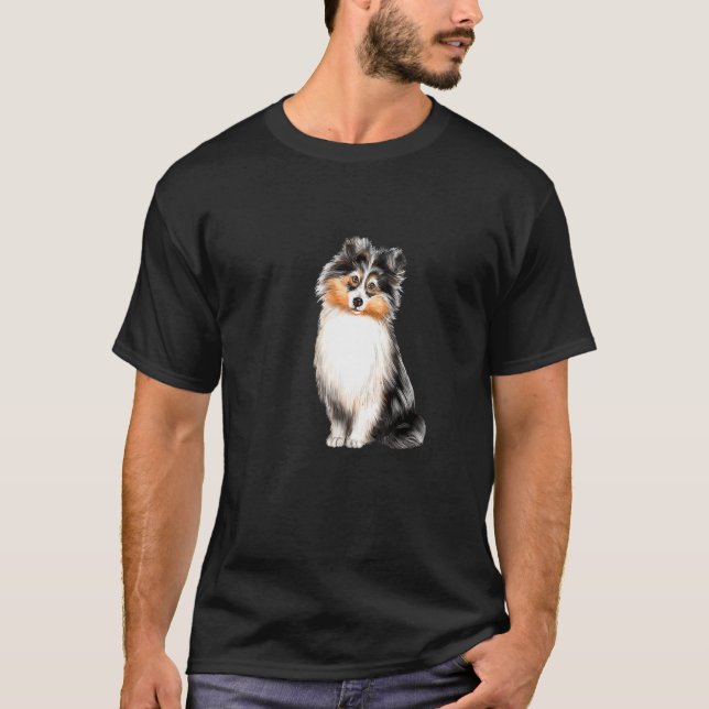 Face Of A Sheltie Dog 8 Premium T-Shirt (Front)