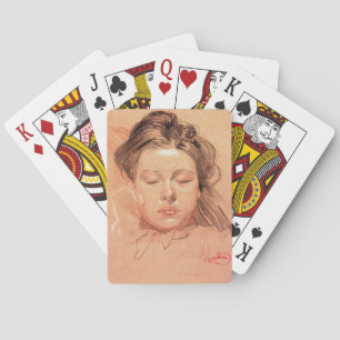 Face of a Sleeping Girl (by Frantisek Kupka) Playing Cards