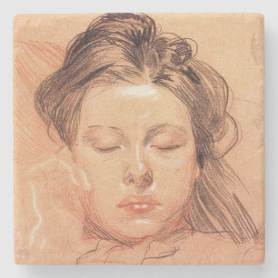 Face of a Sleeping Woman (by Frantisek Kupka) Stone Coaster