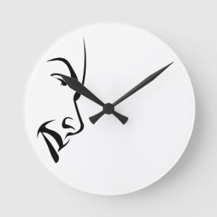 Face of a Woman Round Clock