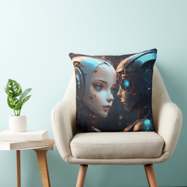 Face of AI Chatbot Cushion (Chair)