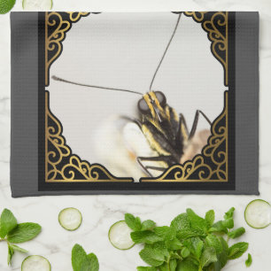 Face of Butterfly-  CloseUp Monarch Tea Towel