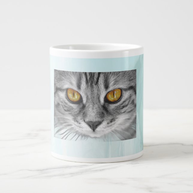 face of cat under the blue ocean large coffee mug (Front)