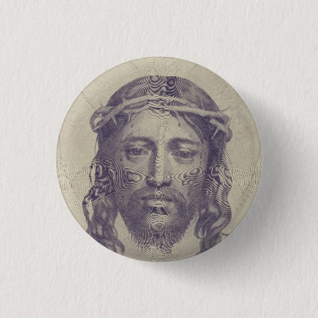 Face of Christ on St. Veronica's Veil Holy Face 3 Cm Round Badge (Front)
