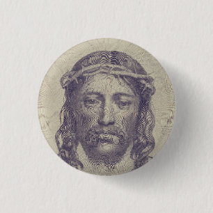 Face of Christ on St. Veronica's Veil Holy Face 3 Cm Round Badge