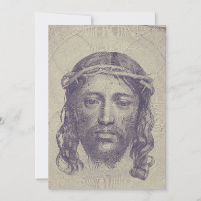 Face of Christ on St. Veronica's Veil Holy Face Invitation (Front)