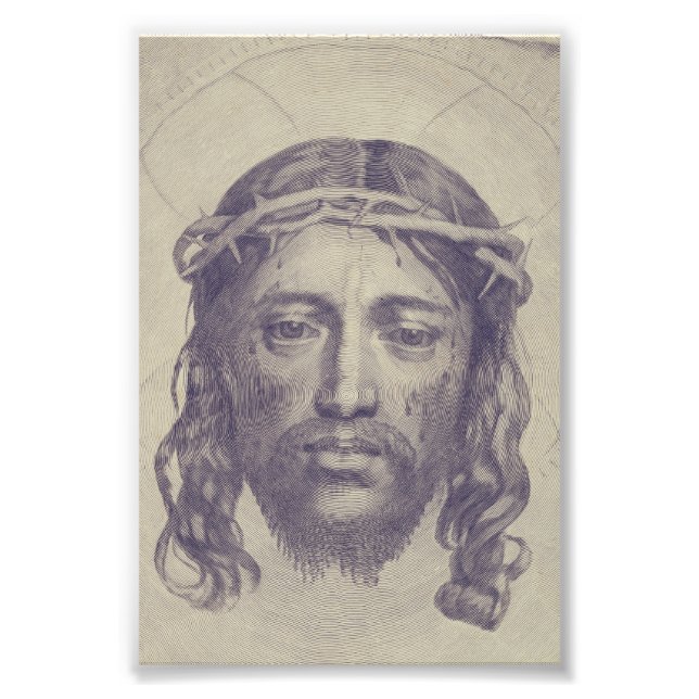 Face of Christ on St. Veronica's Veil Holy Face Photo Print (Front)
