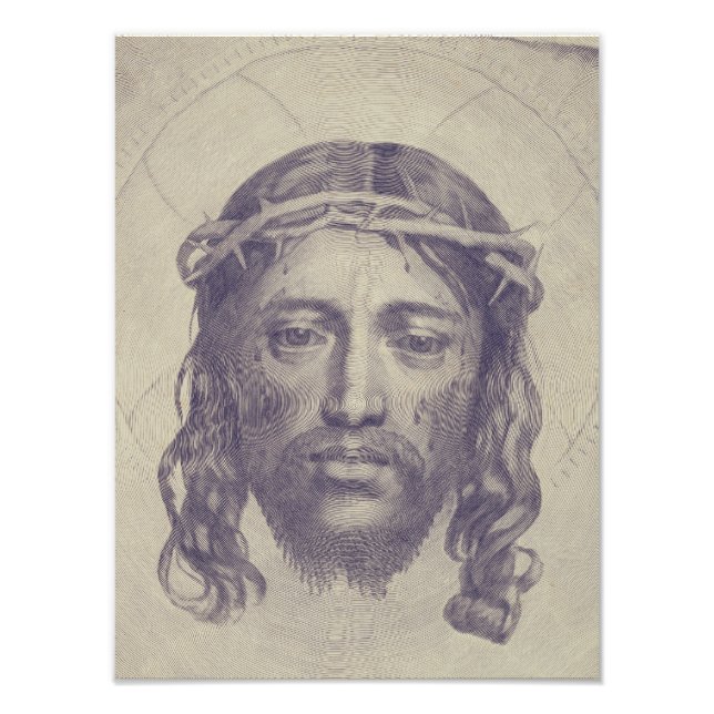 Face of Christ on St. Veronica's Veil Holy Face Photo Print (Front)
