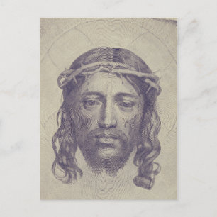 Face of Christ on St. Veronica's Veil Holy Face Postcard