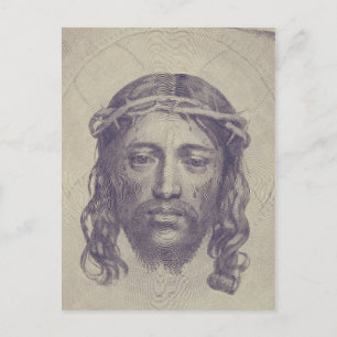 Face of Christ on St. Veronica's Veil Holy Face Postcard
