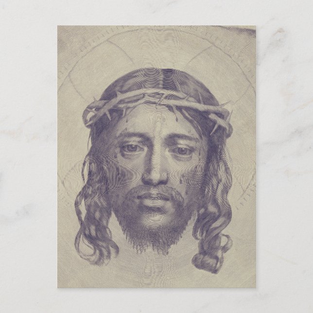 Face of Christ on St. Veronica's Veil Holy Face Postcard (Front)