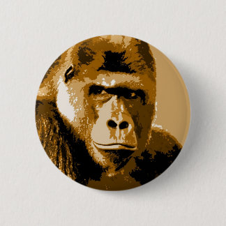 Face of Gorilla 6 Cm Round Badge