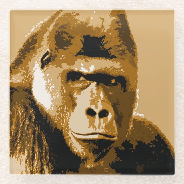 Face of Gorilla Glass Coaster (Front)