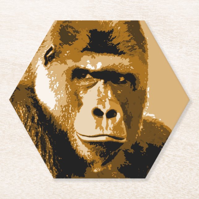 Face of Gorilla Paper Coaster (Front)