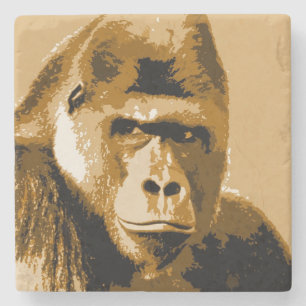 Face of Gorilla Stone Coaster