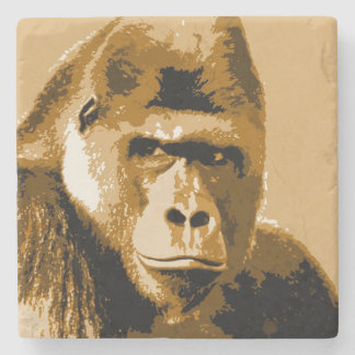 Face of Gorilla Stone Coaster