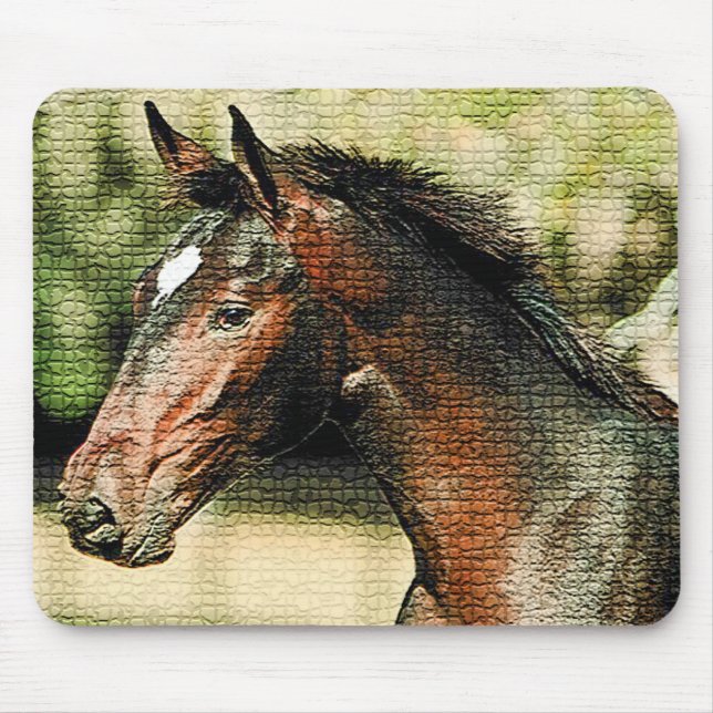 Face of Horse Mosaic Tiles Mouse Mat (Front)