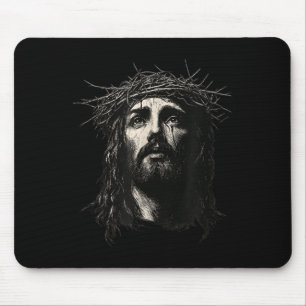 Face Of Jesus Christ Crown Of N Religious Christma Mouse Mat