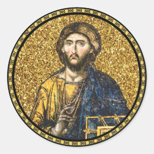 Face Of jesus Christ Orthodox Haga Sophia Icon Classic Round Sticker