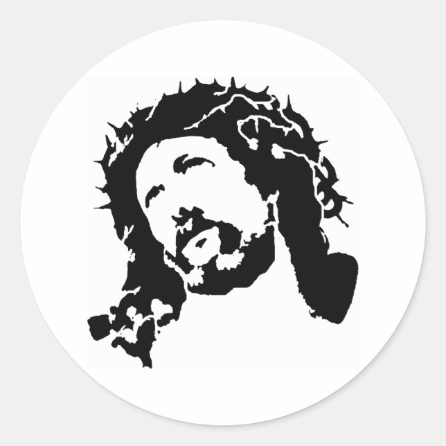Face of Jesus Classic Round Sticker (Front)