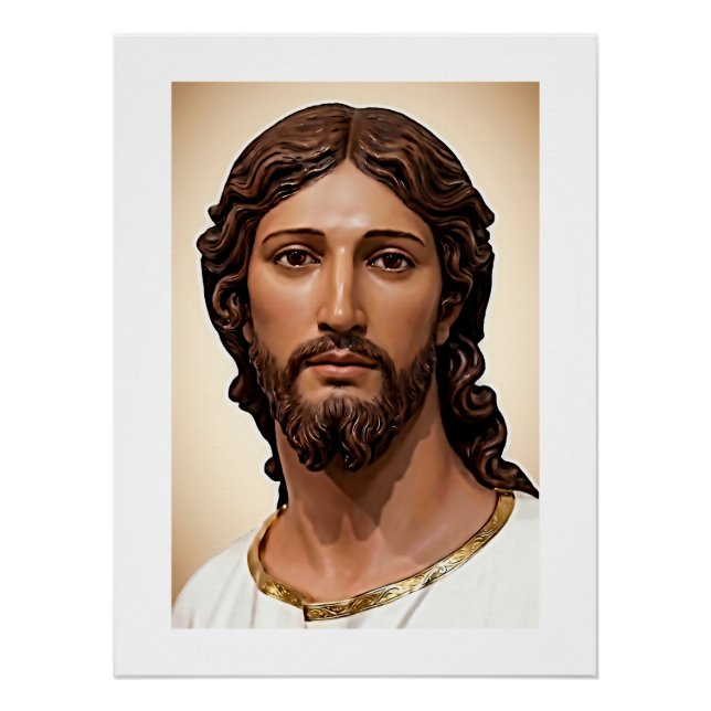 FACE OF JESUS WITH BEAUTIFUL KIND EYES OF CONCERN  POSTER (Front)