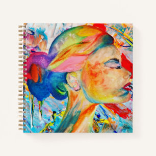 Face of Many Colors Spiral Notebook (8.5 x 8.5)