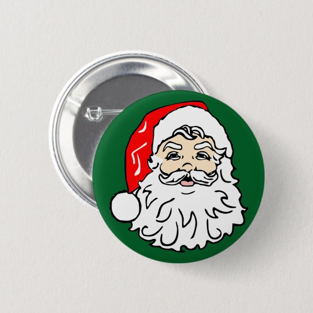 Face of Santa Claus 6 Cm Round Badge (Front & Back)