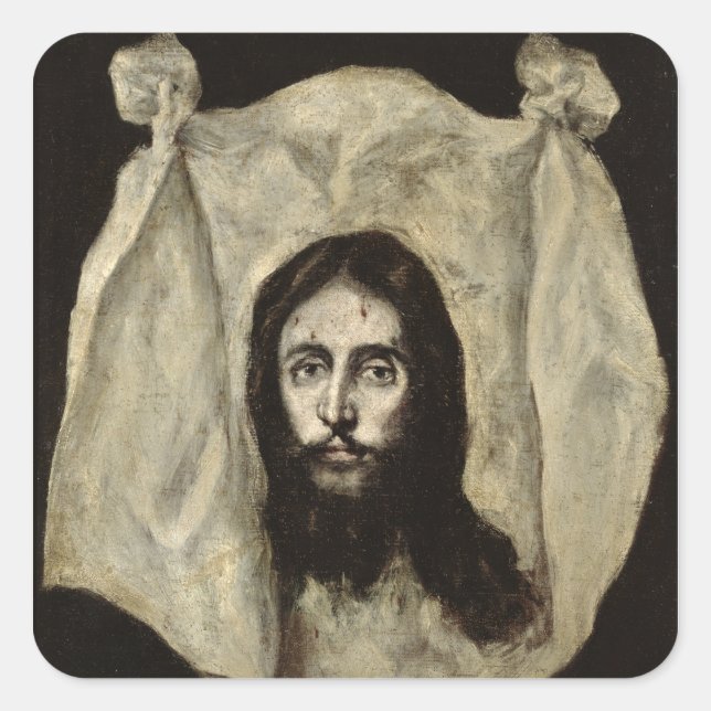 Face of the Christ Square Sticker (Front)