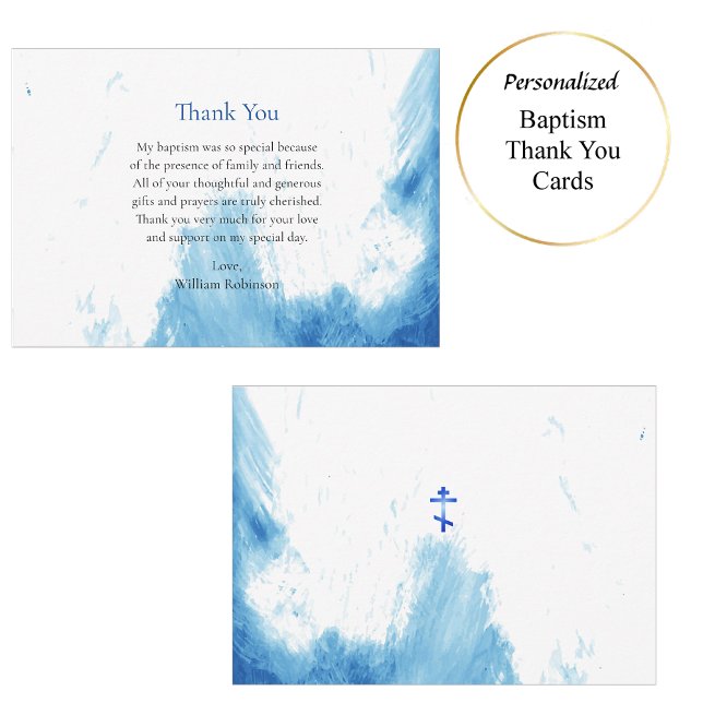 Face of the Waters Orthodox Christian Baptism Thank You Card (Creator Uploaded)