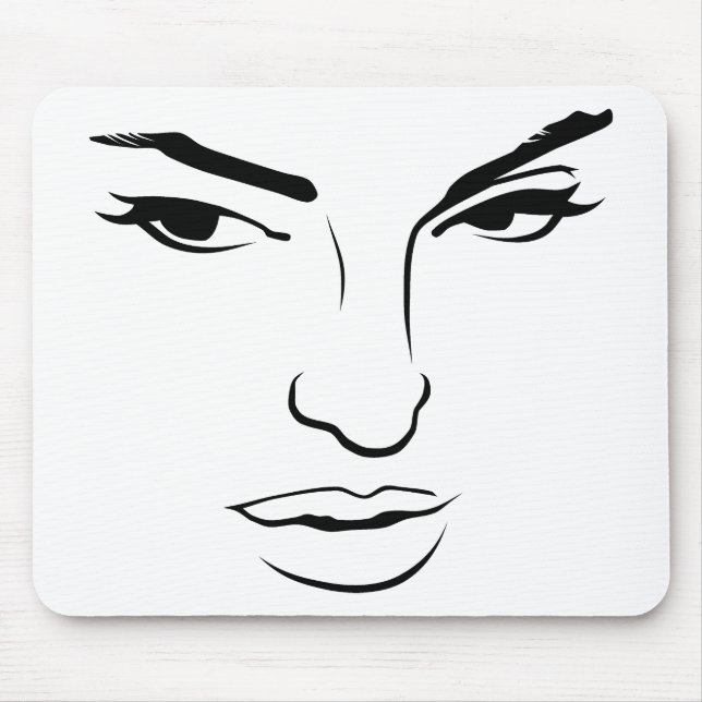 Face of Woman Mouse Mat (Front)