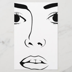 Face of Woman Stationery