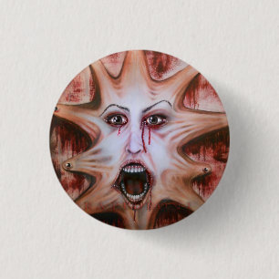 Face on Canvas 3 Cm Round Badge