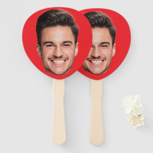 Face On Hand Fan Custom Bachelorette Party Red