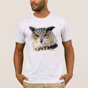 Face on painted portrait of an eagle owl T-Shirt
