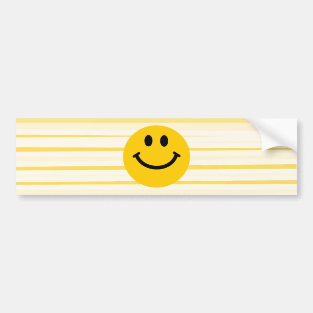 Face on sunny yellow stripes bumper sticker (Front)