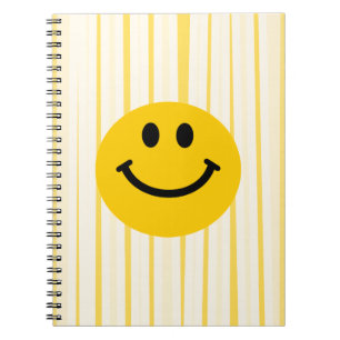 Face on sunny yellow stripes notebook