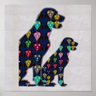 FACE painted LABRADOR dog pet  NavinJOSHI NVN109 Poster