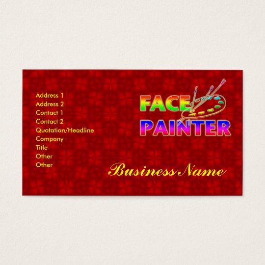 Face Painter Business Card