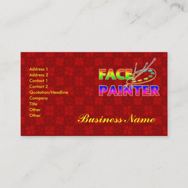 Face Painter Business Card (Front)
