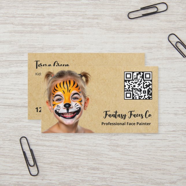 Face Painter QR Business Card (Front/Back In Situ)