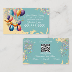 Face Painting Facepainter Balloon Twister Yellow Business Card
