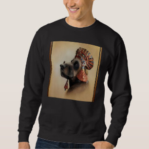 Face portrait of an Ancient dog as Cleopatra Sweatshirt