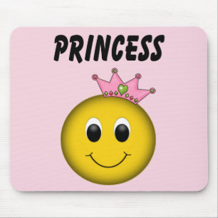 Face Princess with Crown Mouse Mat