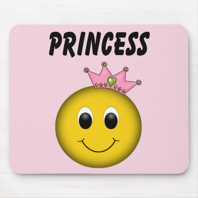Face Princess with Crown Mouse Mat (Front)